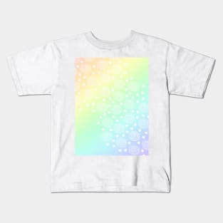 Pastel Rainbow Gradient with Circles and Dots Kids T-Shirt